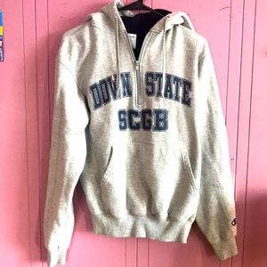 Champion hoodie sweatshirt half zip Down State SCGB gray and blue front pocket S